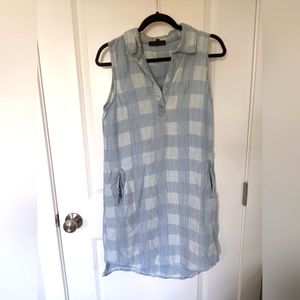 Allen B Plaid Collared Chambray Dress